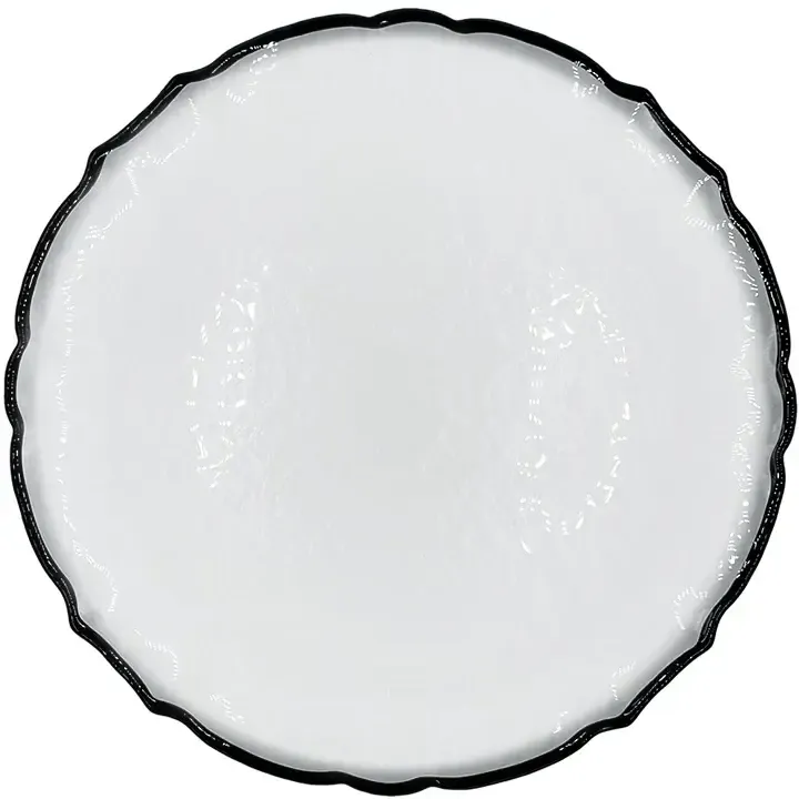 The Hailey: Black Ribbon Glass Charger 