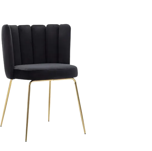 The Maya: Black scallop back dinning chair