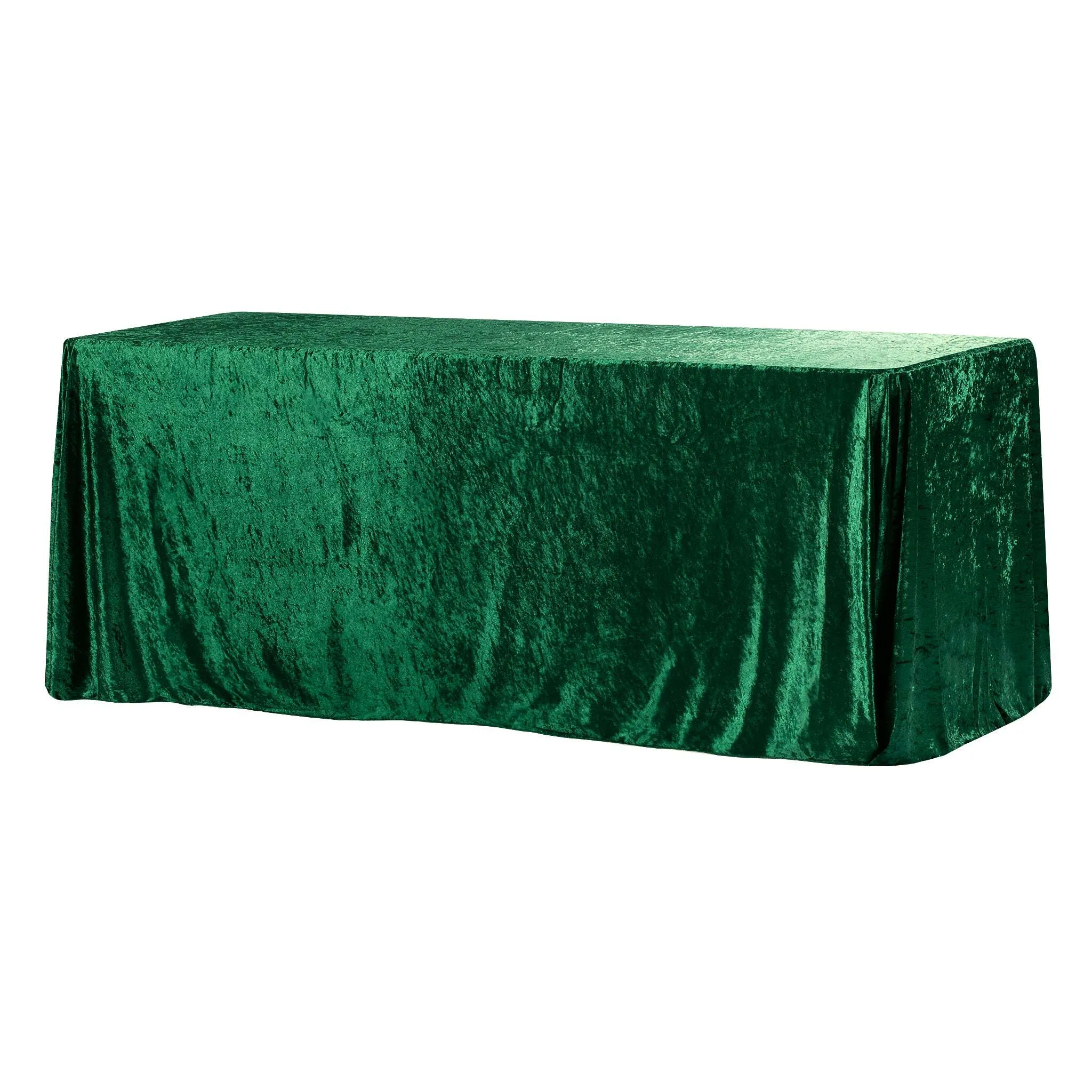 Cassie: Velvet Rectangular Tablecloth Emerald Green