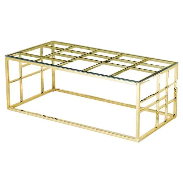 The Marlow: Gold Geometric Coffee Table