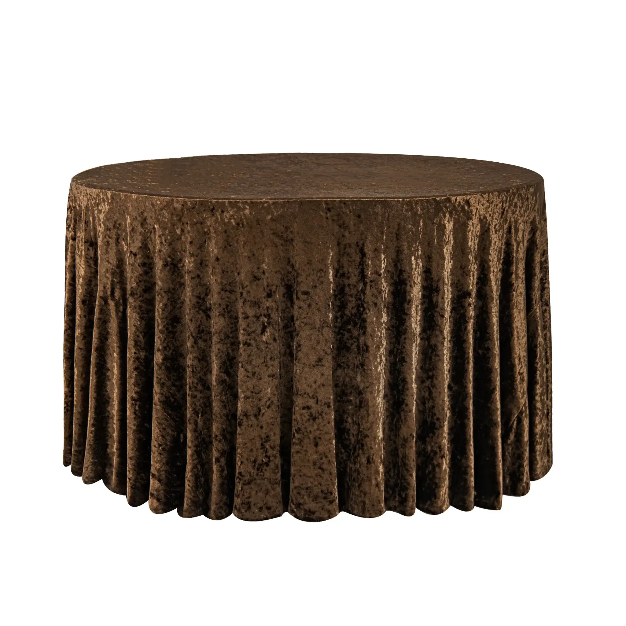 Cassie: Velvet Round Tablecloth Brown