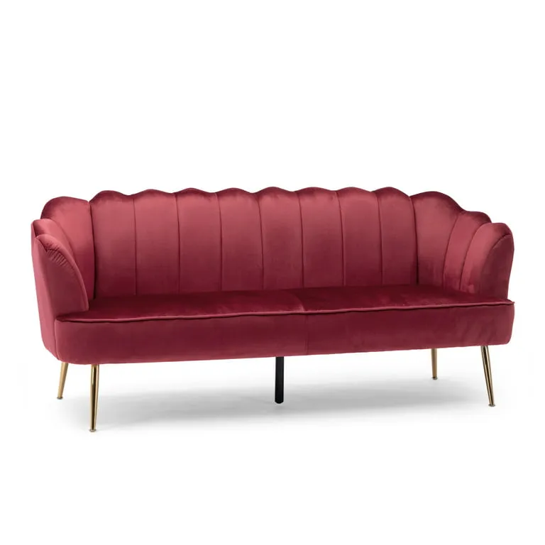 The Emma: Red scallop sofa 
