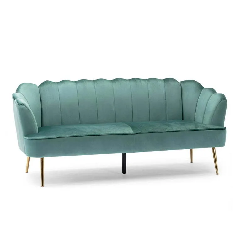The Emma: Turquoise Scallop Sofa