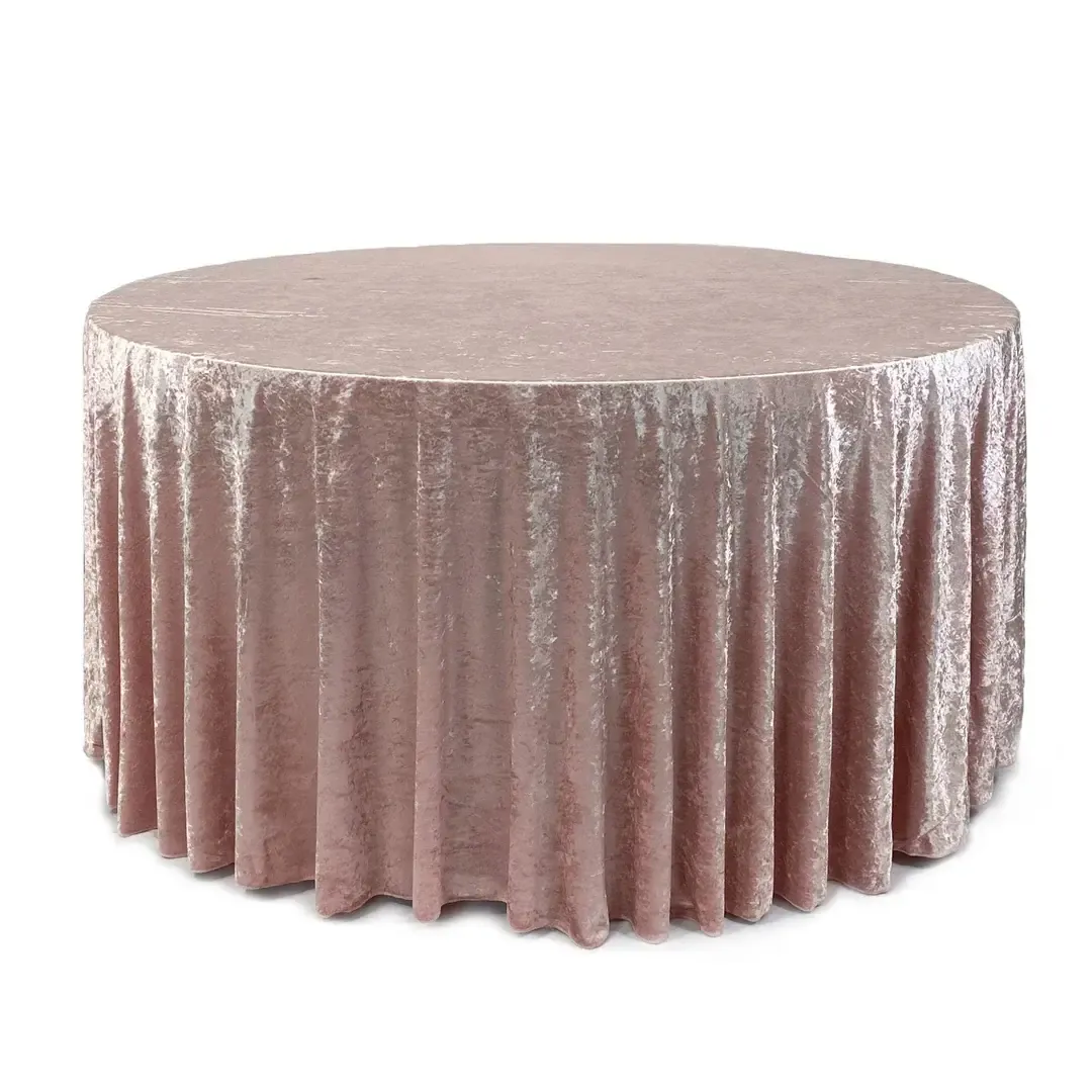 Cassie: Velvet Round Tablecloth Blush