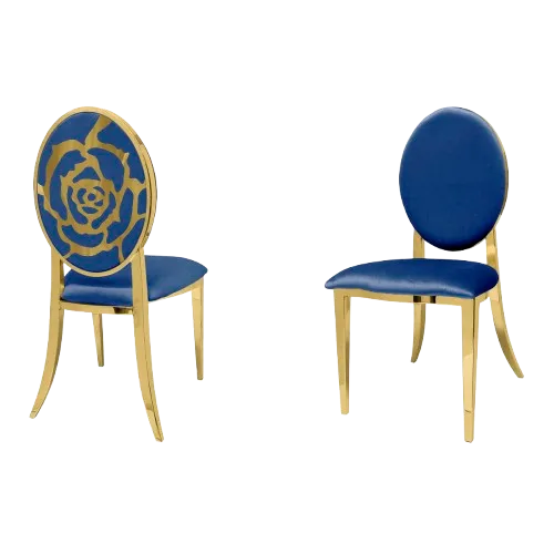 The Amy Rose: Rose Back with Royal Bleu cushion