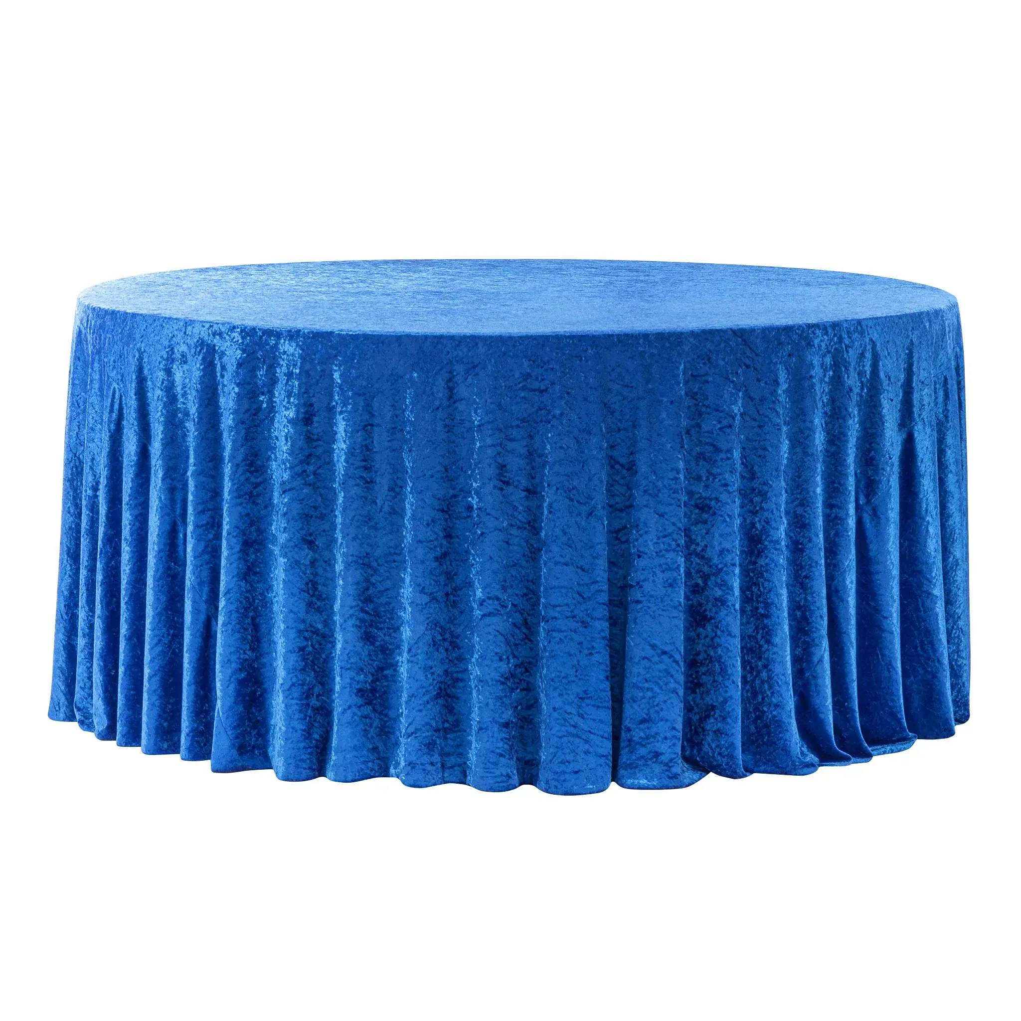 Cassie: Velvet Round Tablecloth Royal Bleu