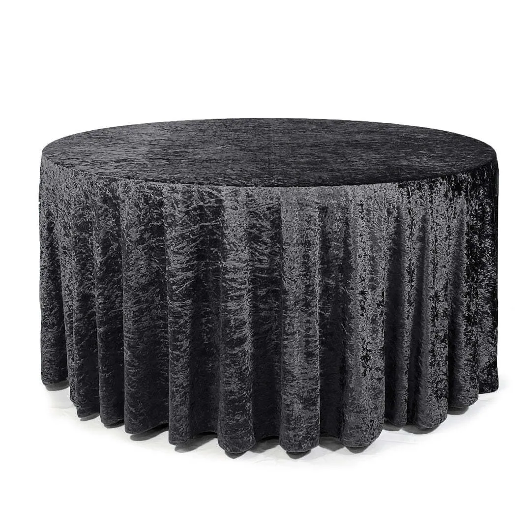 Cassie: Velvet Round Tablecloth Black