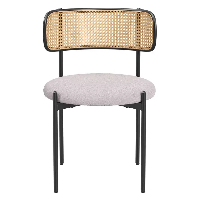 The Marc: Rattan Curvy Back Chair with White seat