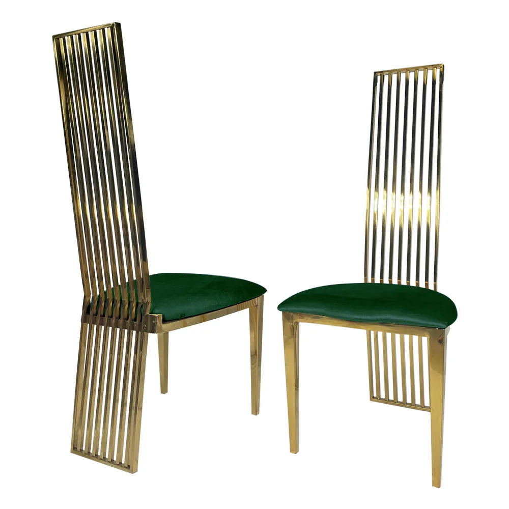 The Mali: Tall Slated Back with Emerald Green Cushion