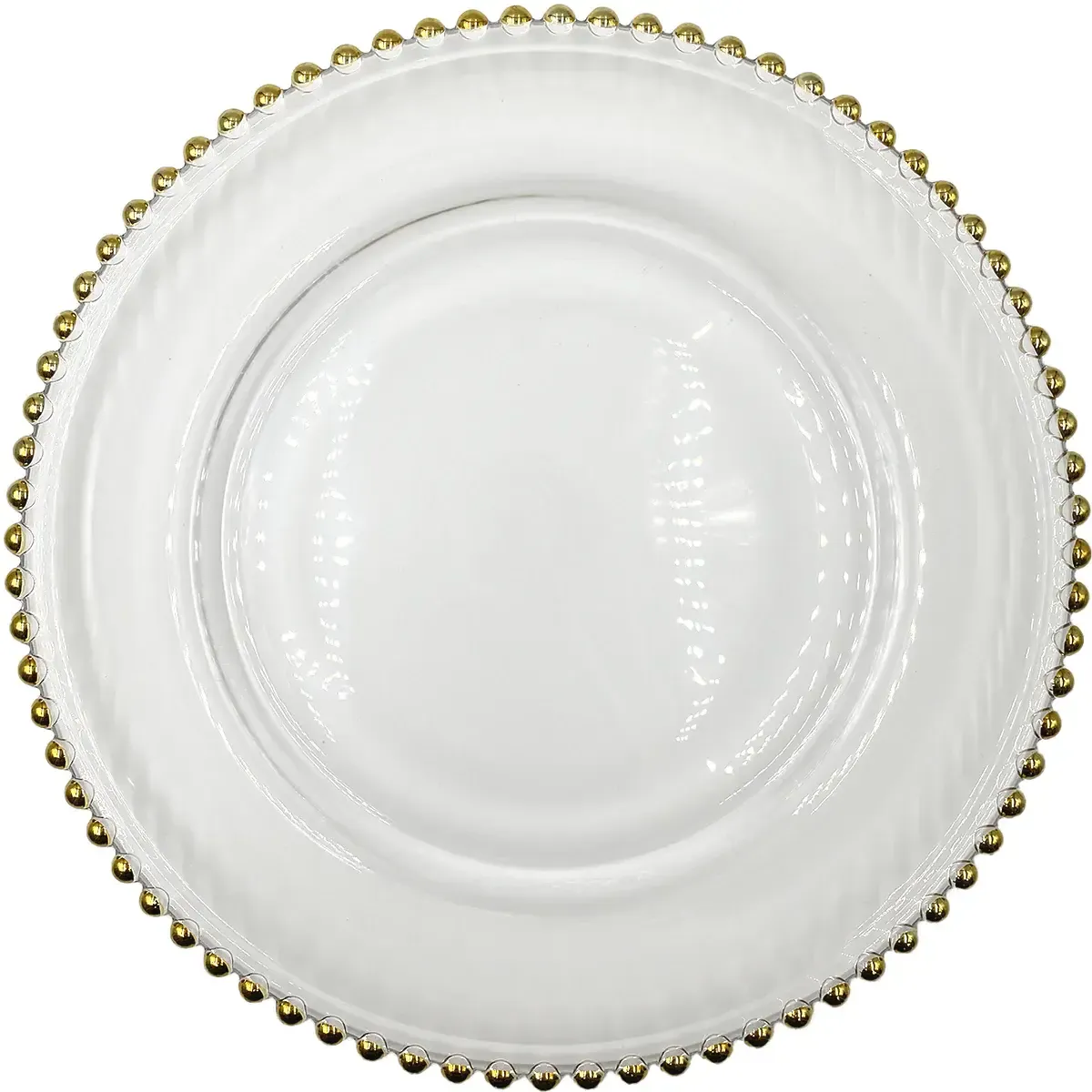 The Lesley: Gold Beaded Glass Charger  