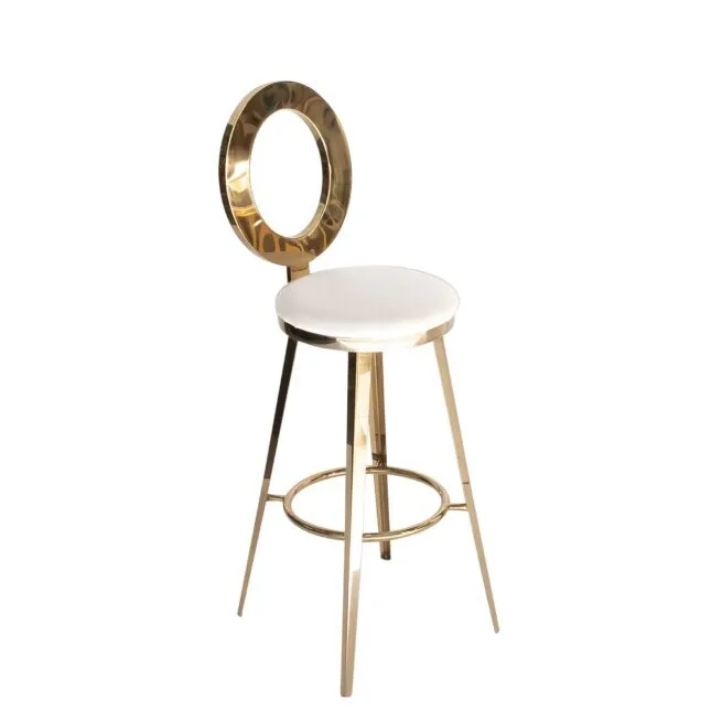 The Aurora: Gold O back barstool