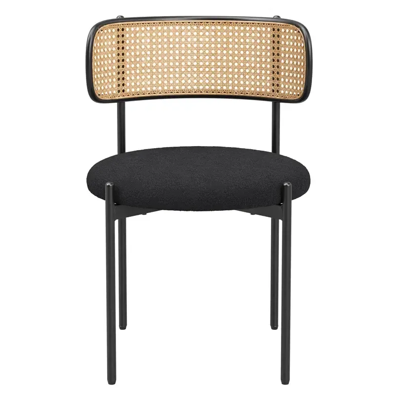 The Marc: Rattan Curvy Back Chair with Black seat