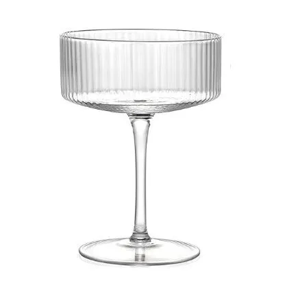 The Roy: Clear ribbed champagne coupe