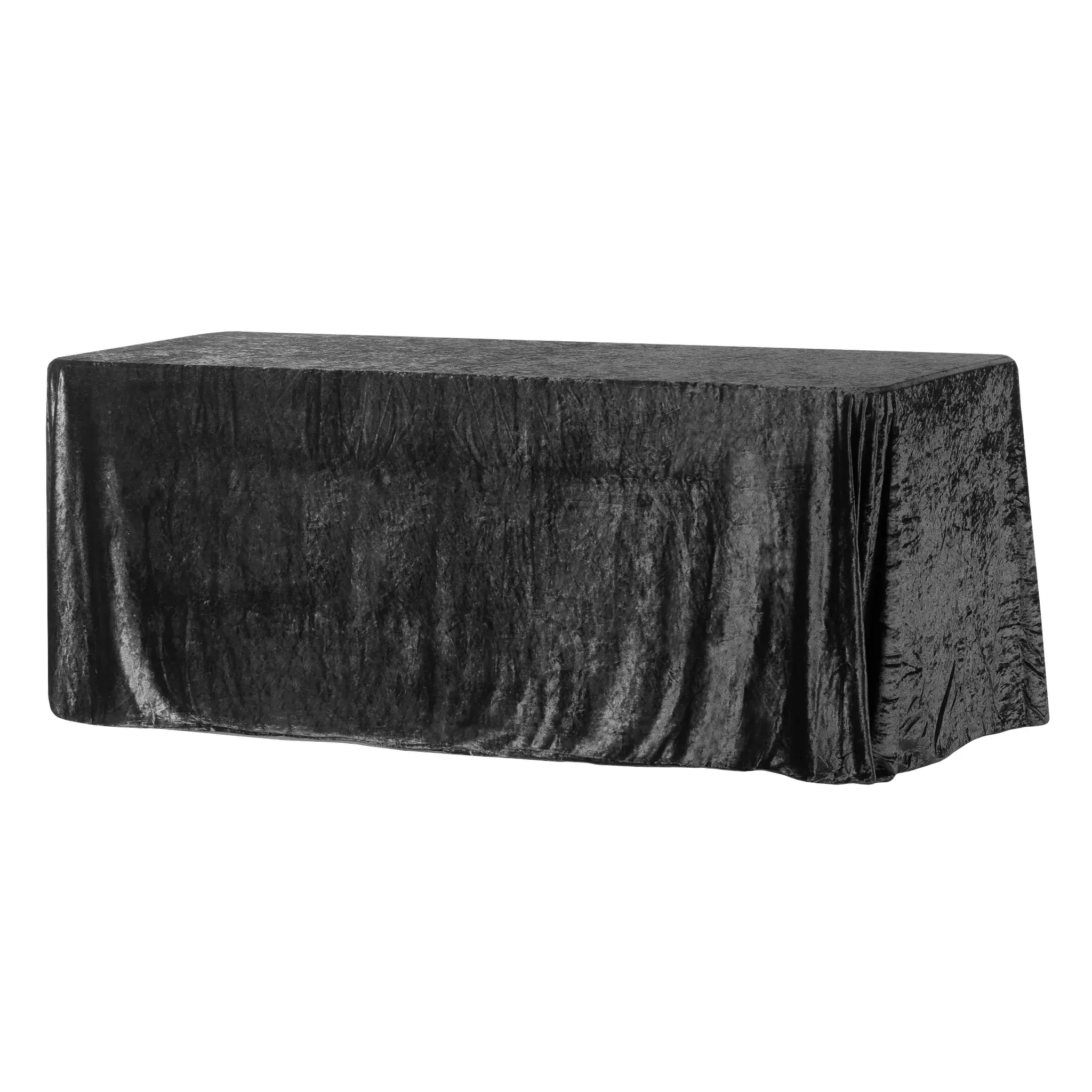 Cassie: Velvet Rectangular Tablecloth Black
