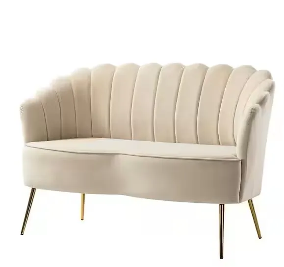 The Annabelle: Cream Scallop Loveseat