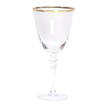 The Juliette: Gold Rimmed Clear Wine Goblet Glasses