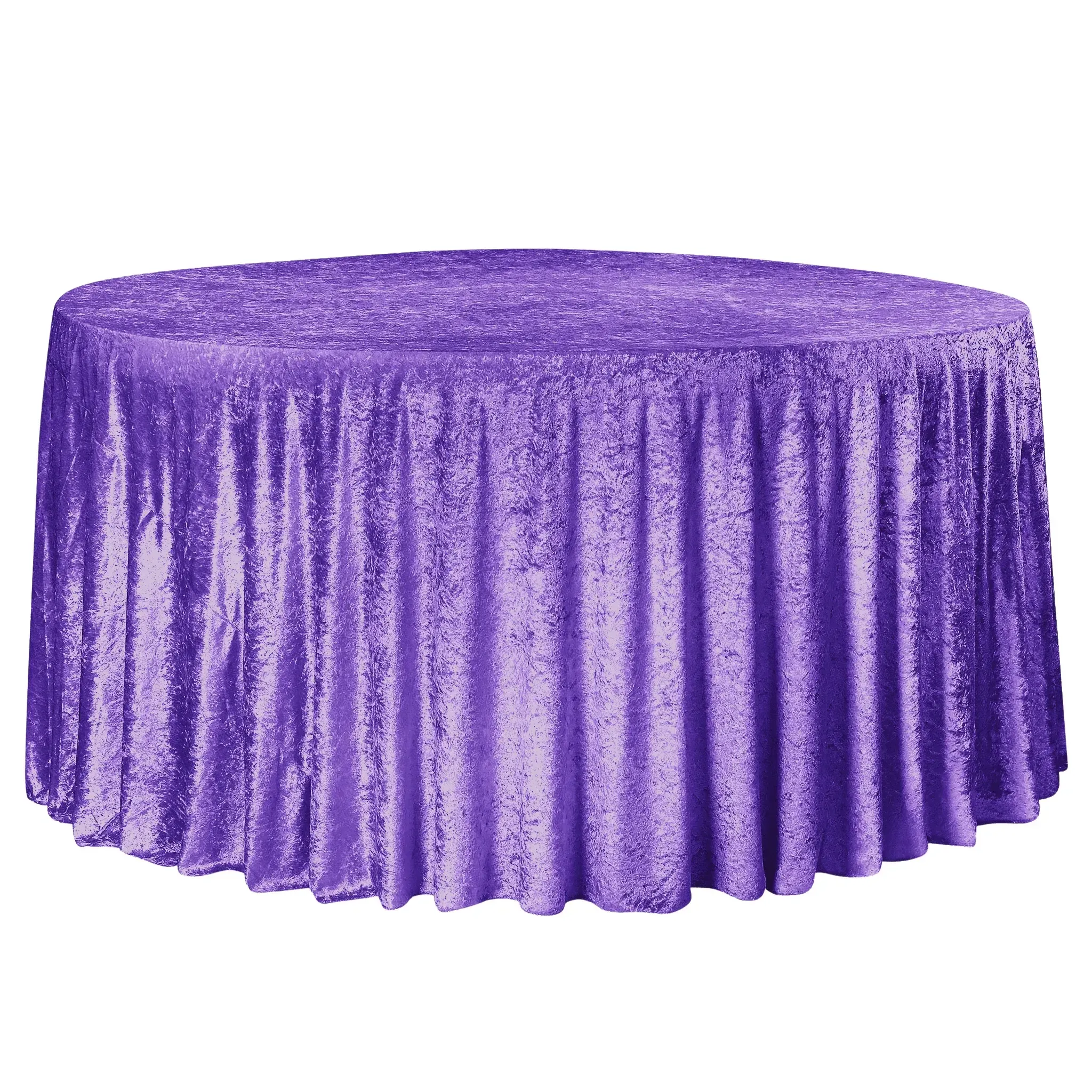 Cassie: Velvet Round Tablecloth Purple