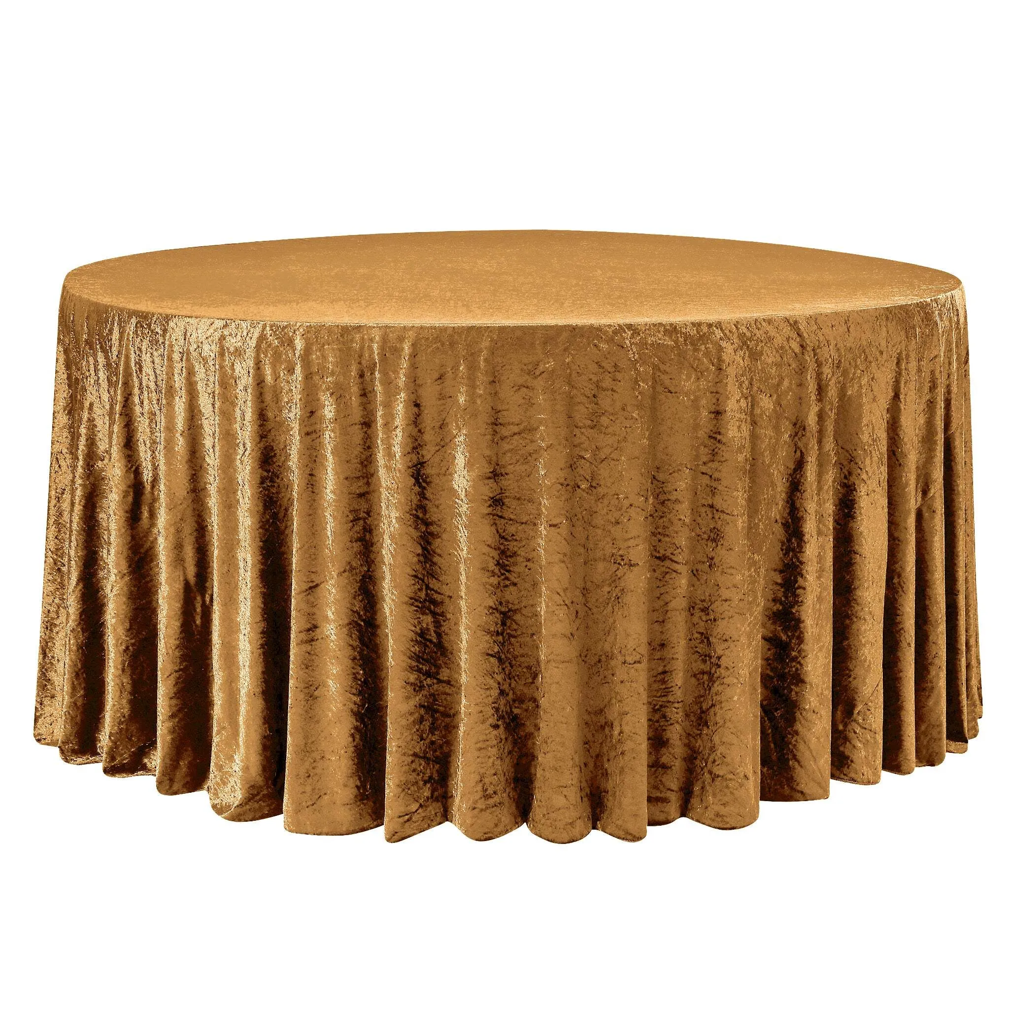 Cassie: Velvet  Round Tablecloth Gold