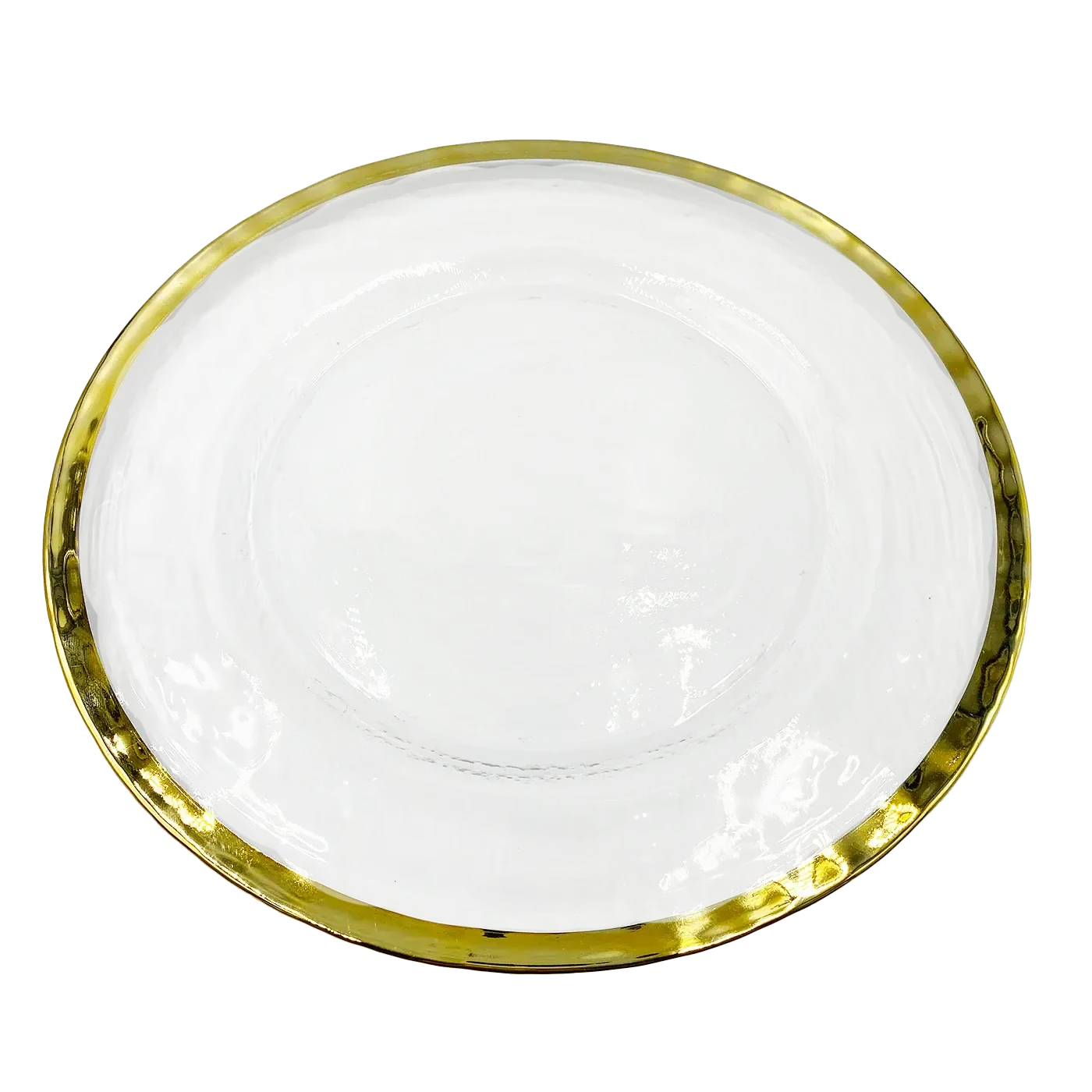 The Naley: Gold trim Glass charger