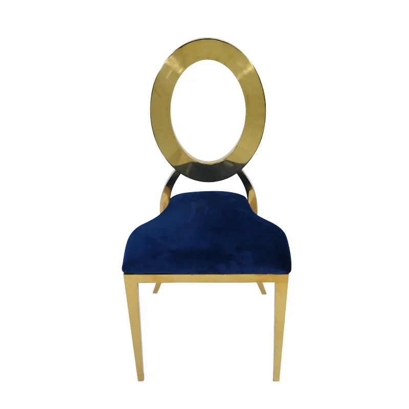The Leny: Gold O Back Dinning Chair Navy Bleu