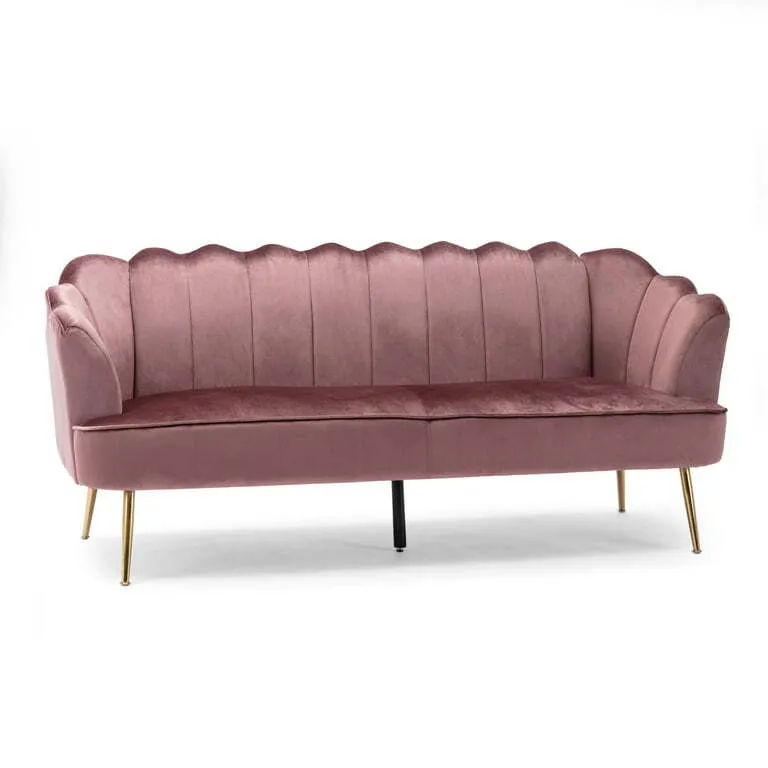 The Emma: Mauve/Pink Scallop Sofa
