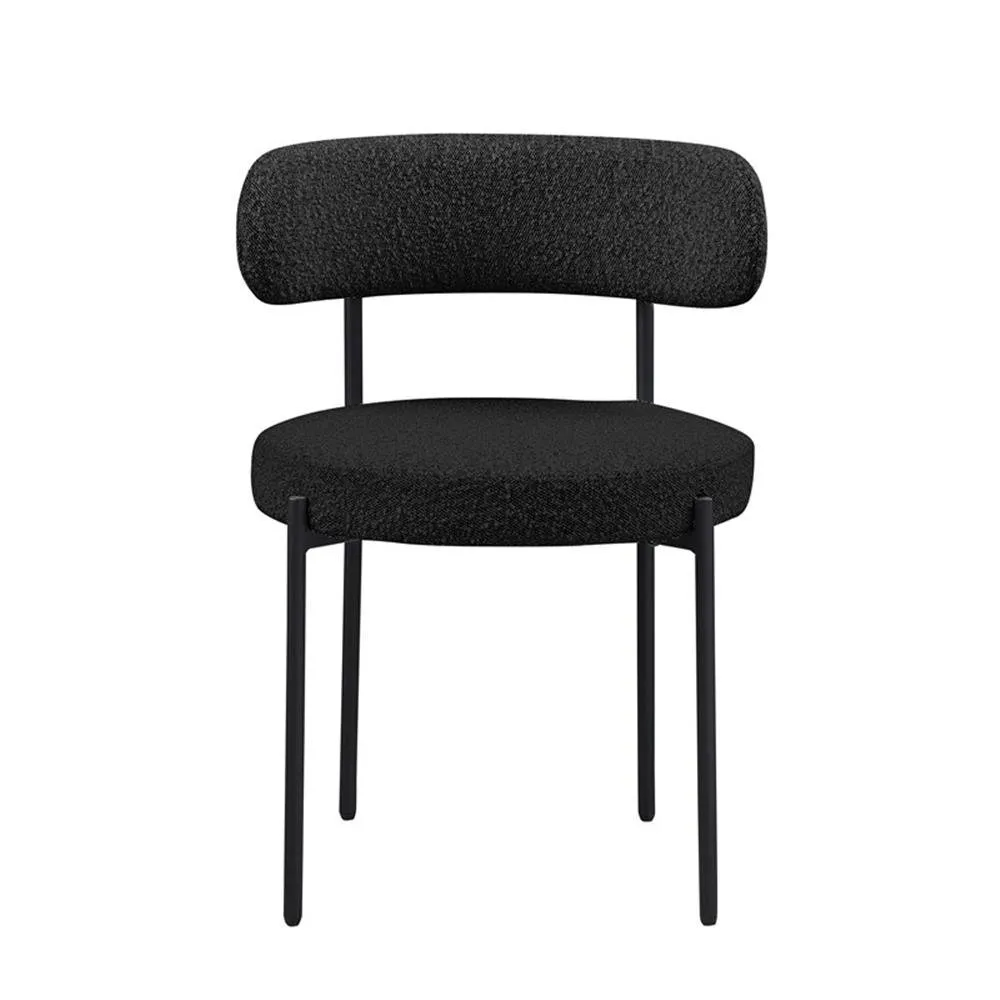 The Chloe: Black boucle dinning chair