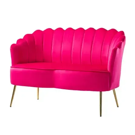 The Annabelle: Fushia Scallop loveseat