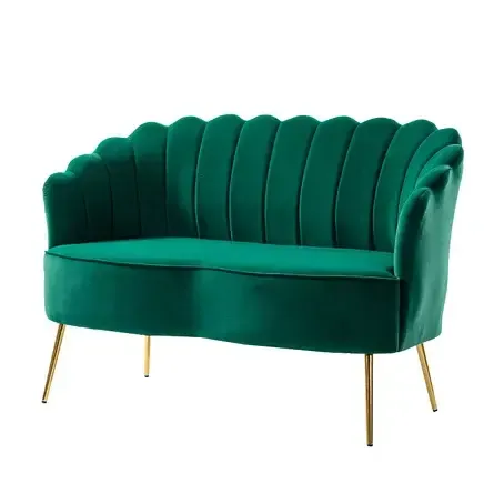 The Annabelle: Green Scallop Loveseat