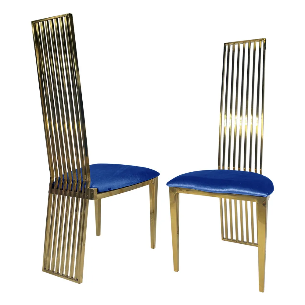 The Mali: Tall Slated Back with Royal Bleu Cushion