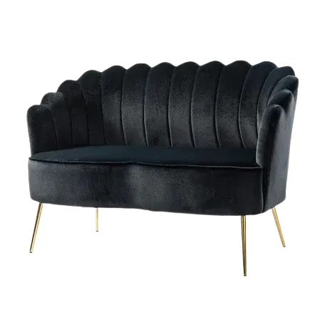 The Annabelle: Black Scallop Loveseat