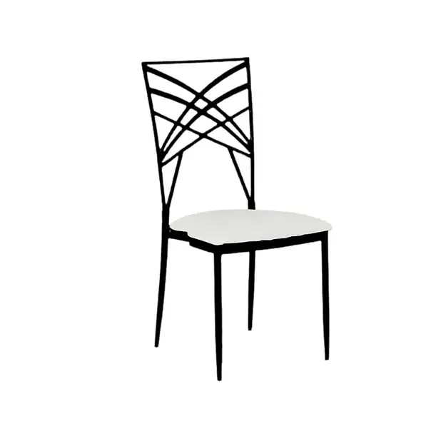 The Anna: Black chameleon dinning chair with White Cushion