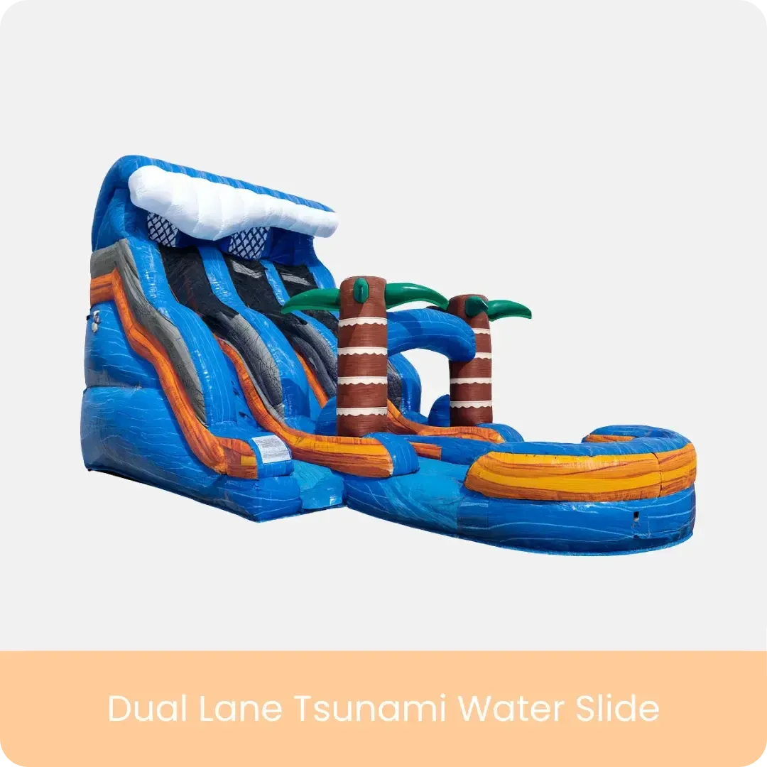 Water Slide Dual Lane Tsunami Water Slide