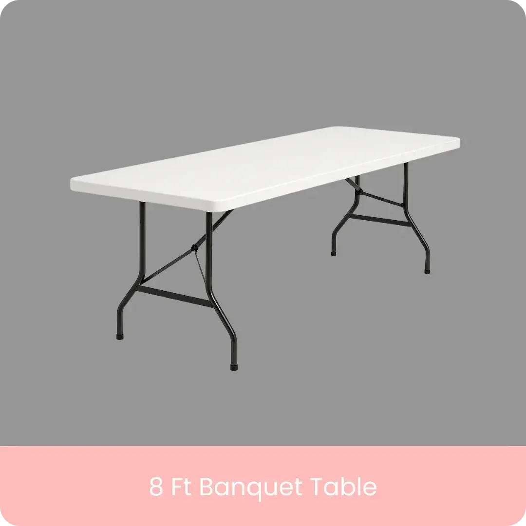 Ten Table and Chair 8 Ft Banquet Table