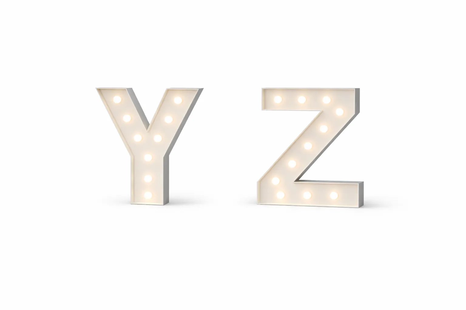 LED - Y Z Solid Steel Freestanding LED Light Up Symbol – 1m High