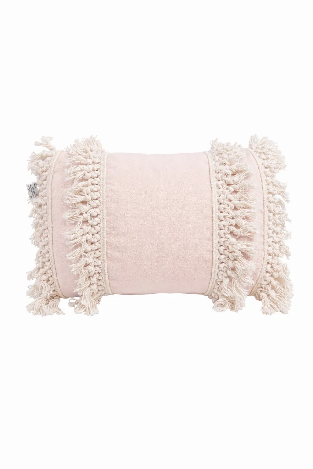 Cushion - Baby Pink rectangle with tassles 
