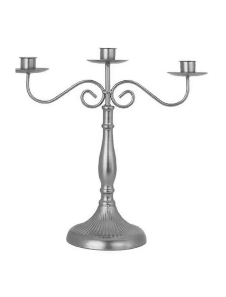Styling - 3 Arm Silver Candelabra