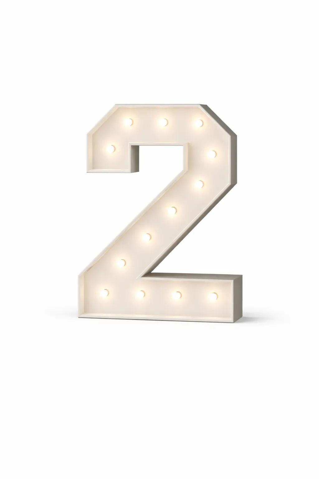 LED - High Quality Wood Number 2 White with remote for different settings. 