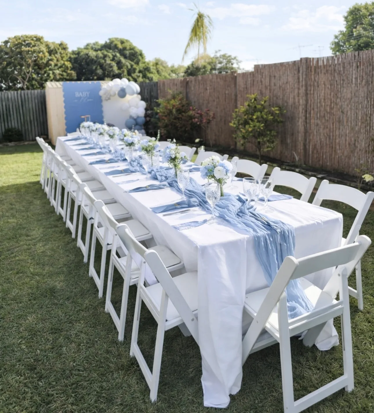 Bundle Contemporary White Long Table Setting x22 people 