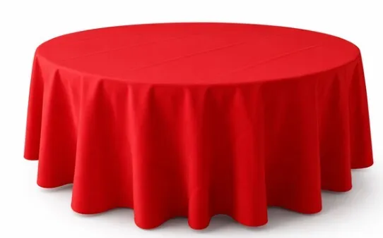 Tablecloth -  Red 305cm round  (Commercial Grade, Laundered including professional pressing)