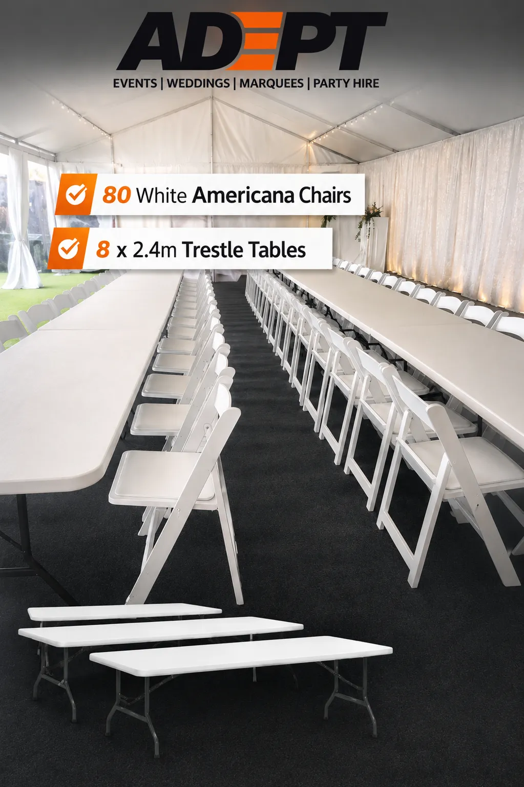 Bundle - 80 Chair & 8 Table Package
