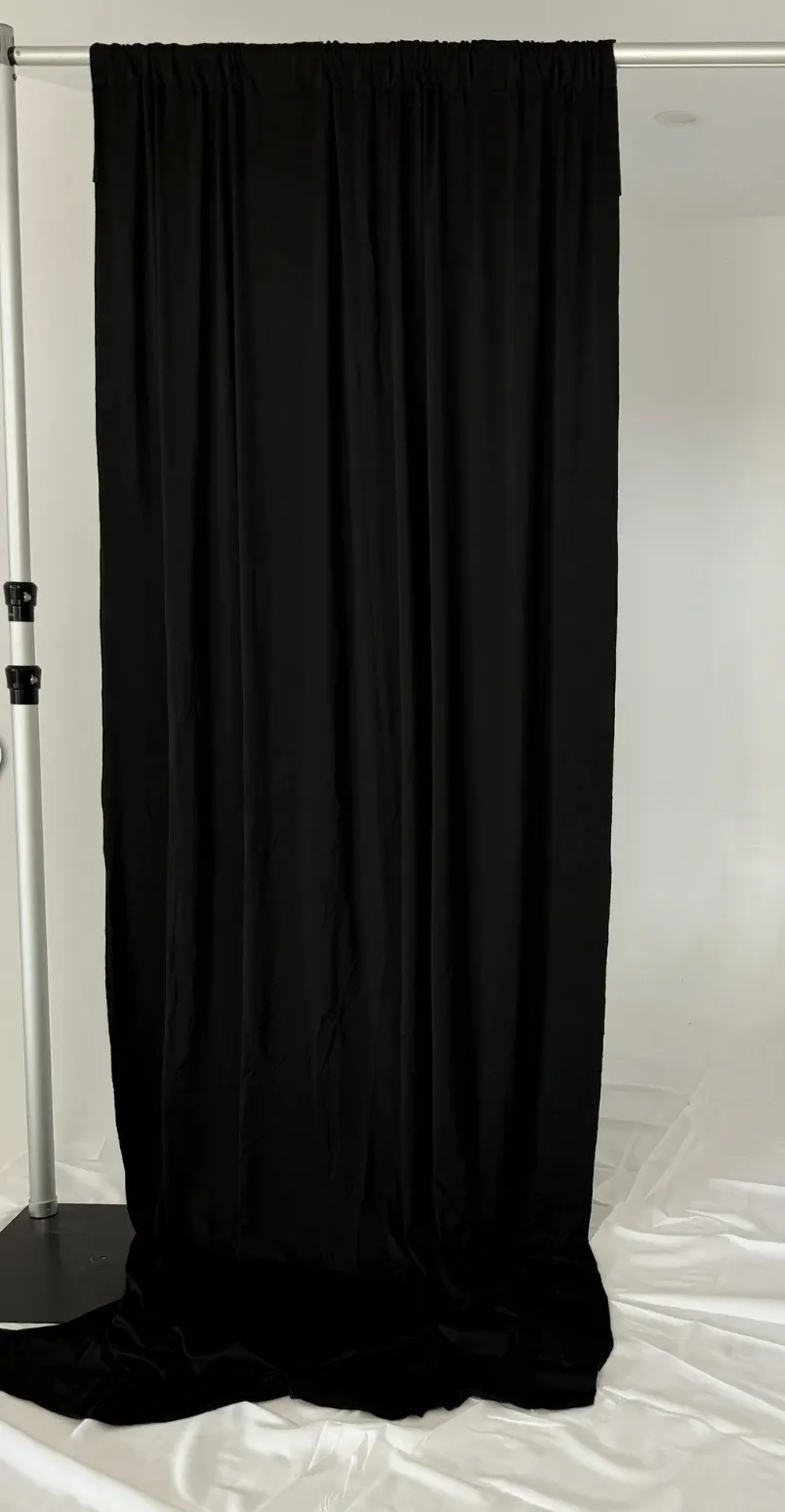 Backdrop - Ice Silk Satin Convertible Backdrop Panel - Black (1x3m)