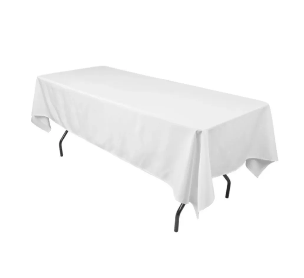 Tablecloth - White 2.75 x 1.30 Polyester Tablecloth Non commercial quality 