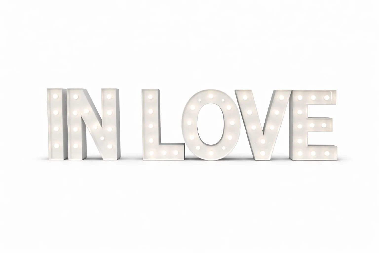  LED - IN LOVE 1.2 Meter High Package White Light Up Letter