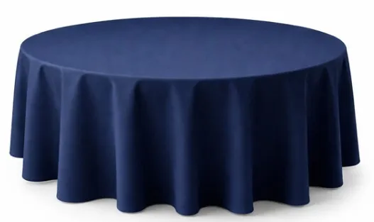 Tablecloth -  Navy Blue 305cm round  (Commercial Grade, Laundered including professional pressing)