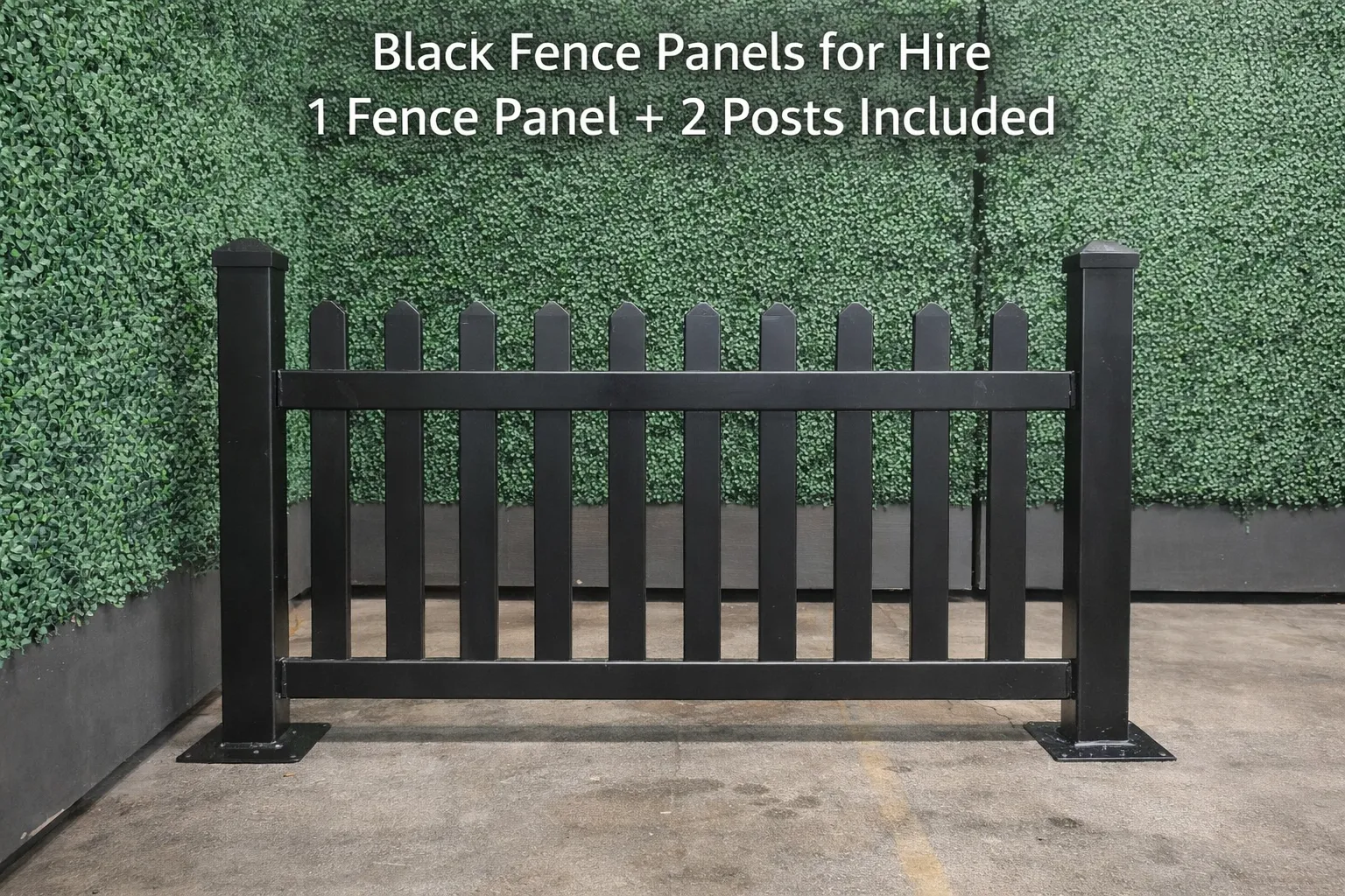 Fence Picket BLACK 2.5m panel with 2 posts 