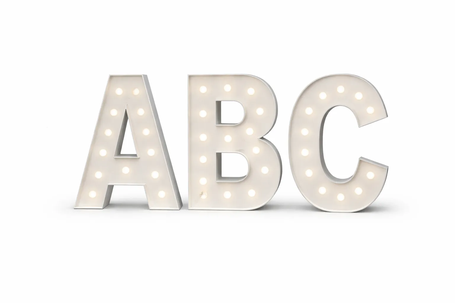 LED - A B C Solid Steel Freestanding LED Light Up Symbol – 1m High