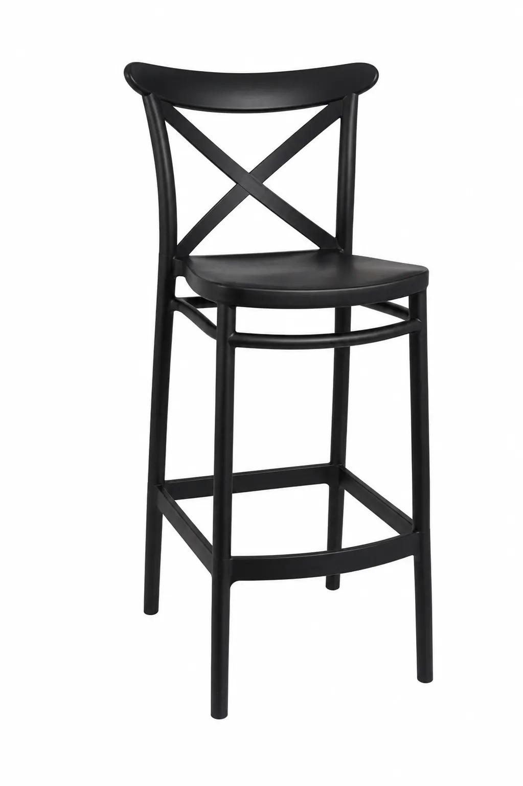 Stool - Black Crossback Resin Bar Stool