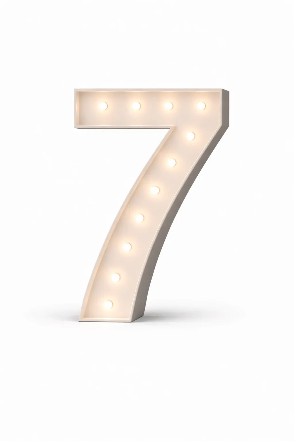 LED - High Quality Wood Number 7 White with remote for different settings. 