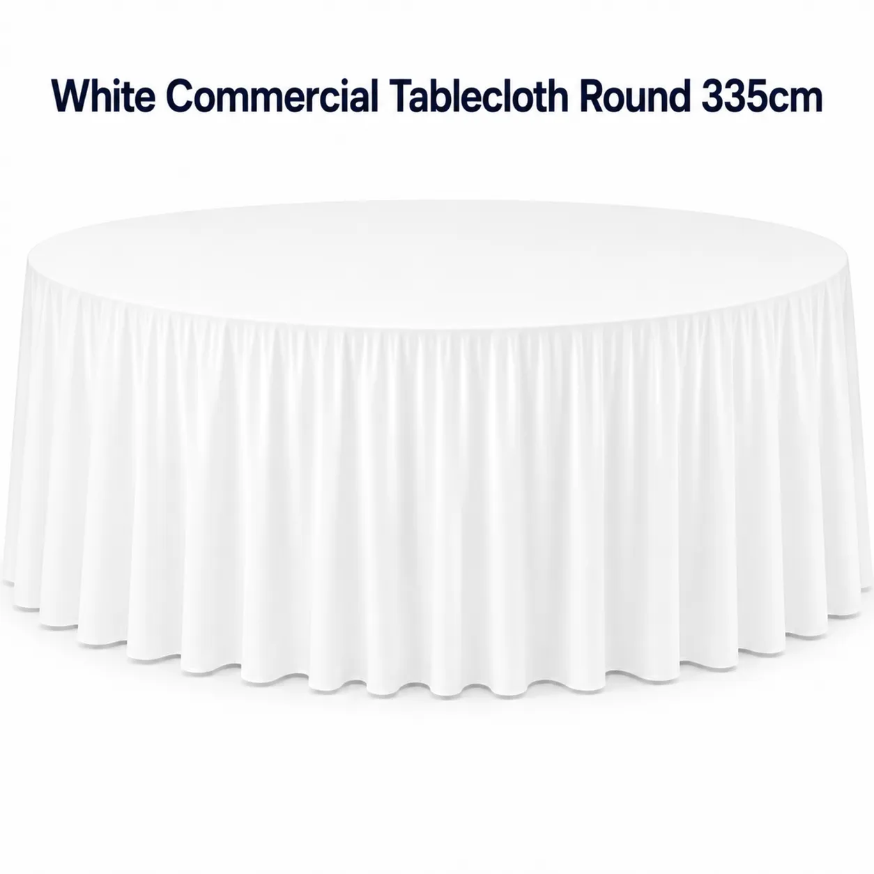 Linen - White Commercial Tablecloth Round 335cm