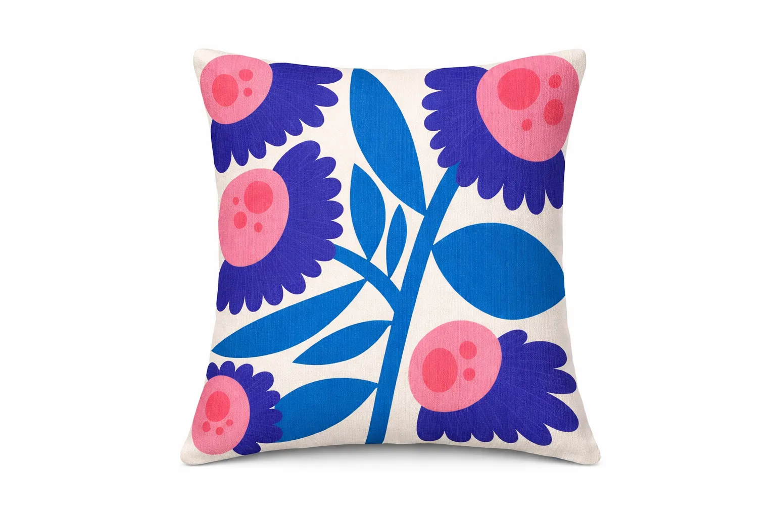 Cushion - Floral blue pattern 50x50 cm cushion